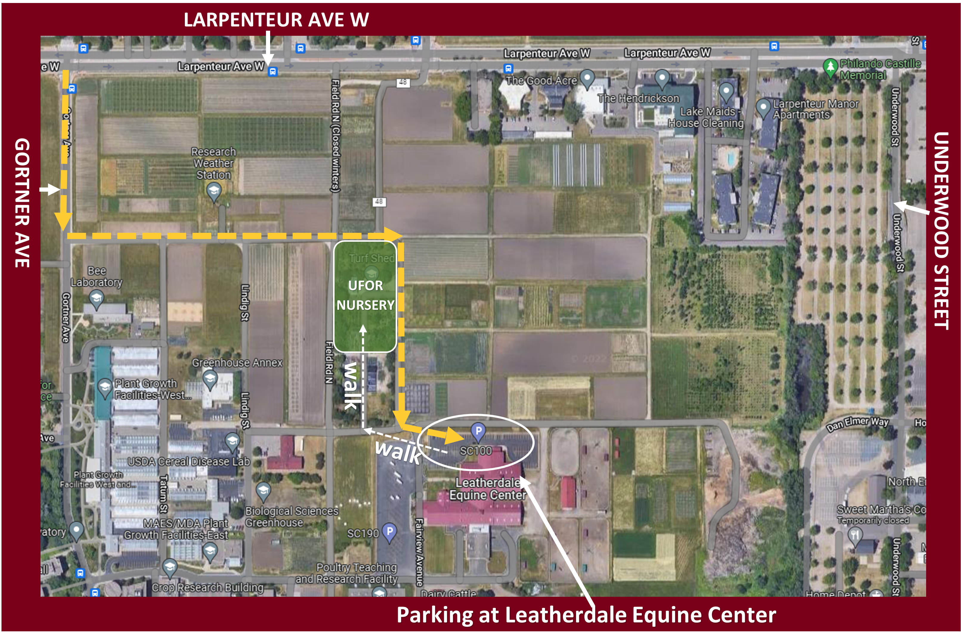 Parking location at Leatherdale Equine Center